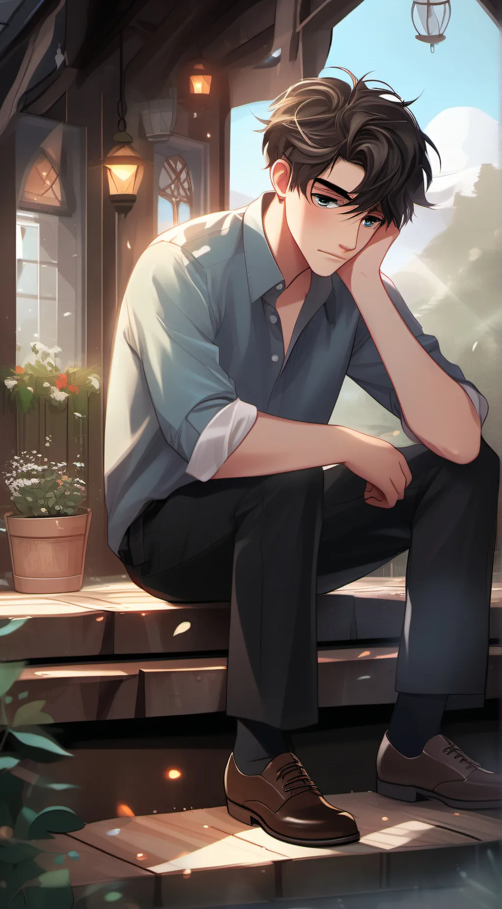 ai character: clay background