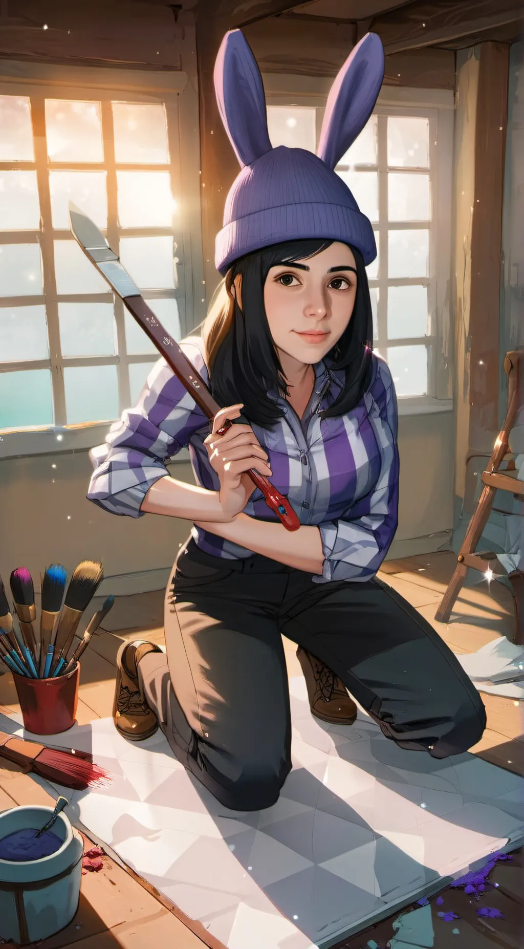 ai character: Clover Huffington background