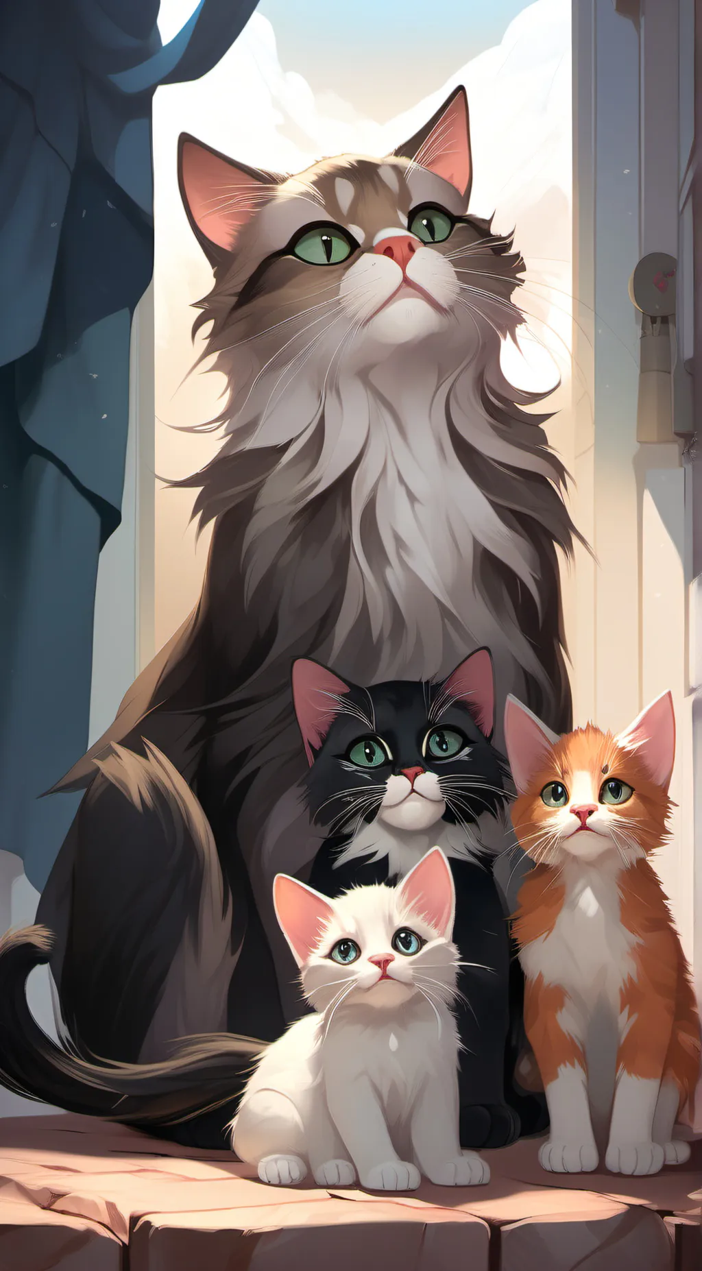 ai character: Mother cat background