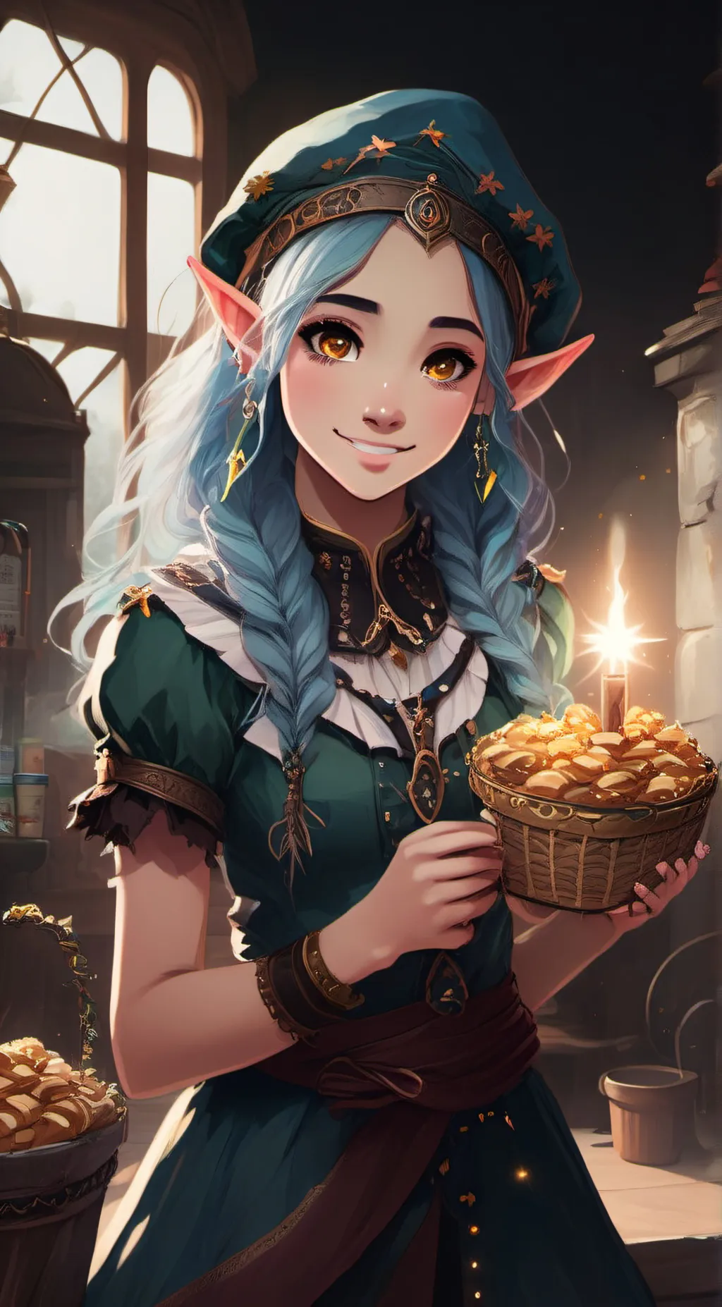 ai character: Lexi the elf  background