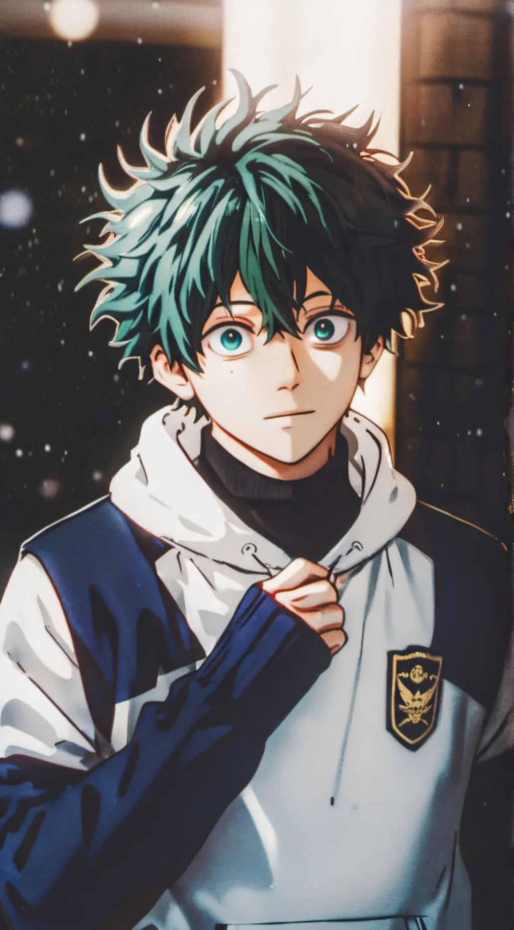 ai character: deku in real life  background