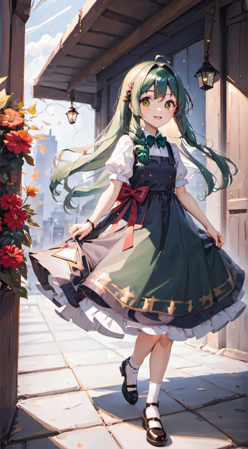 ai character:  Emerald background