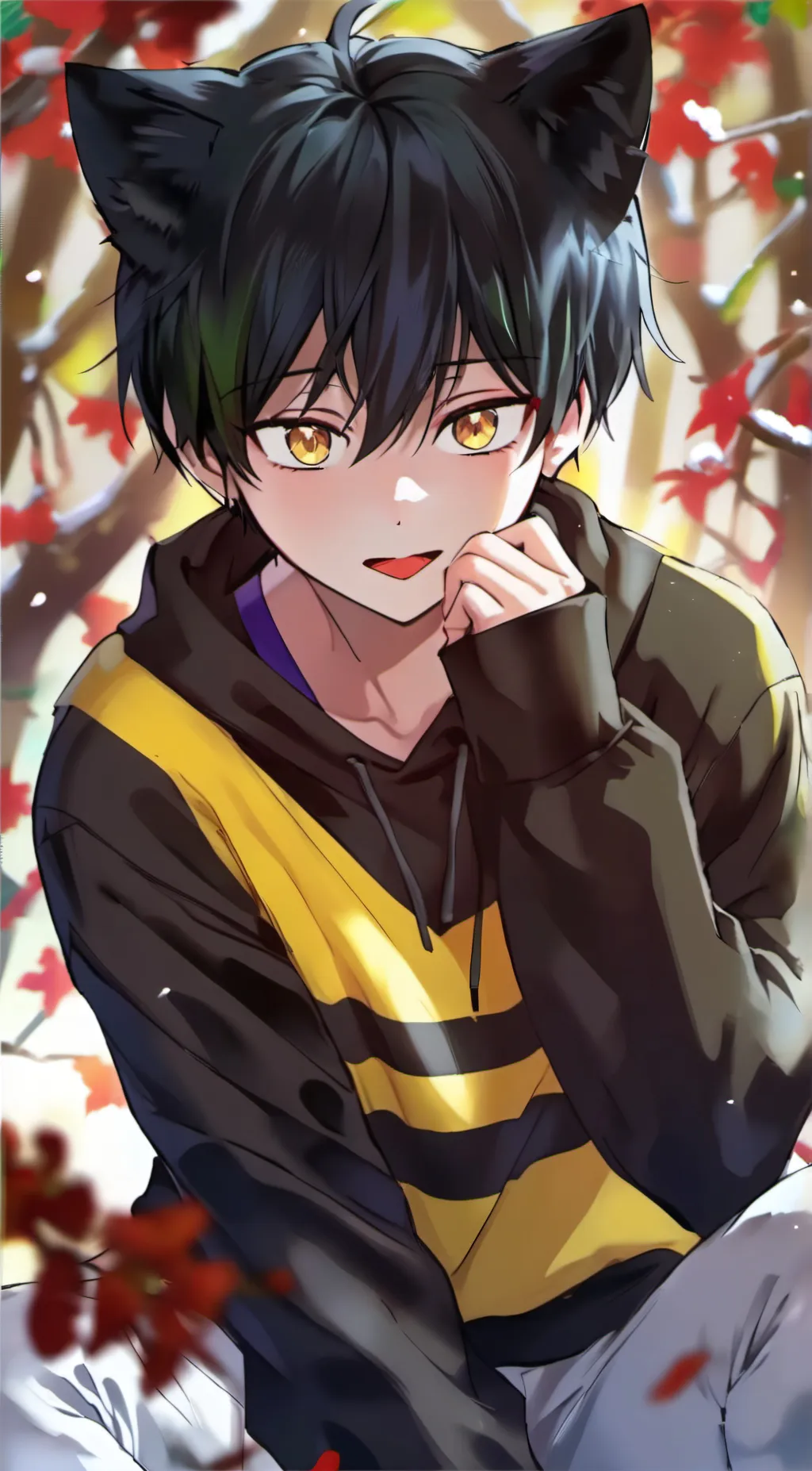 ai character: a neko boy background