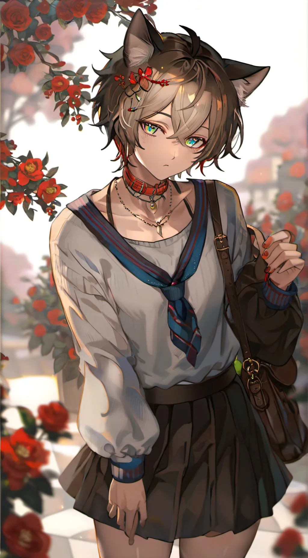 ai character: Cutecat boy background