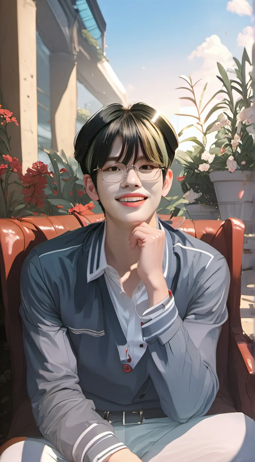 ai character: >Seungmin< (SKZ) background
