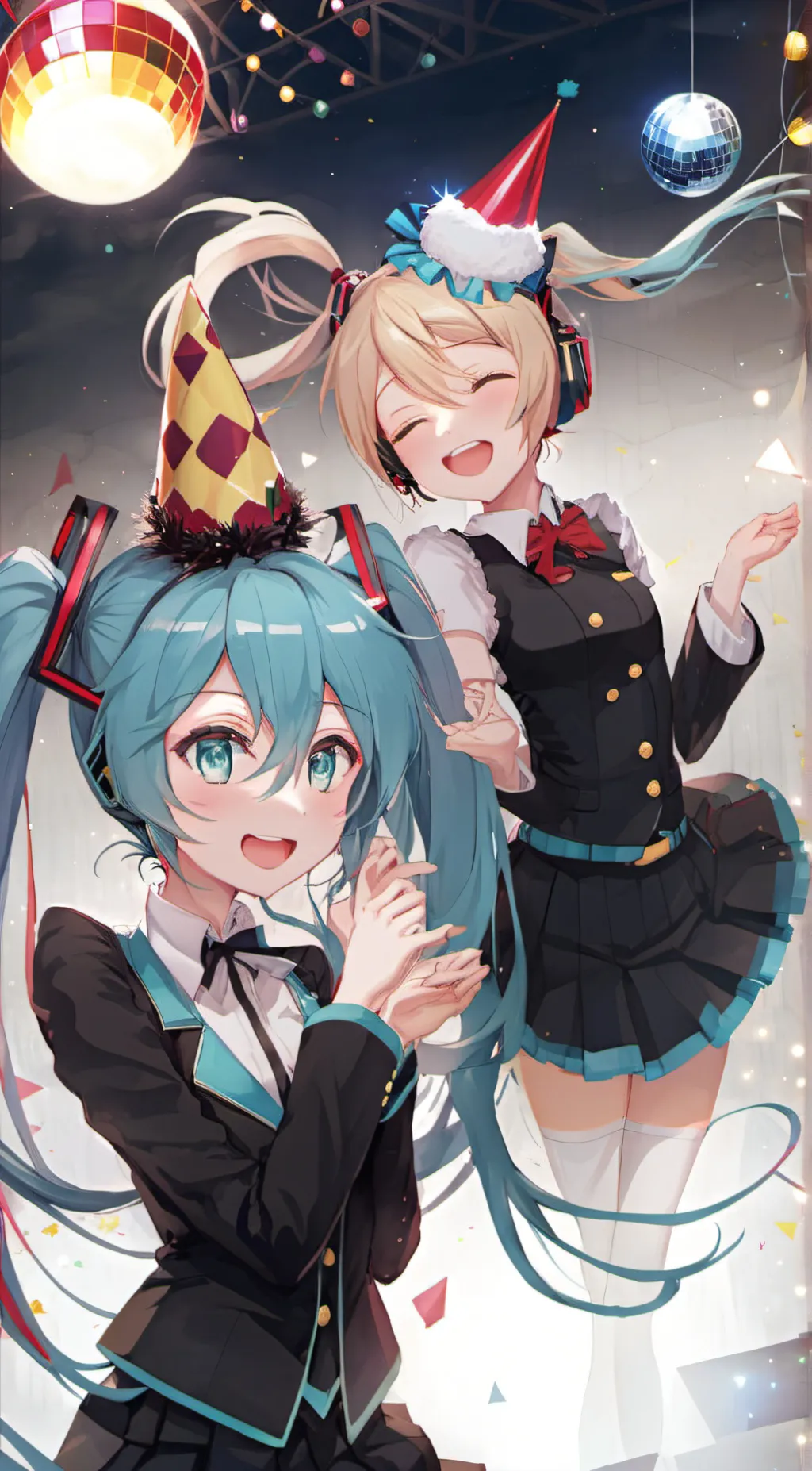 ai character: Miku and Rin! background