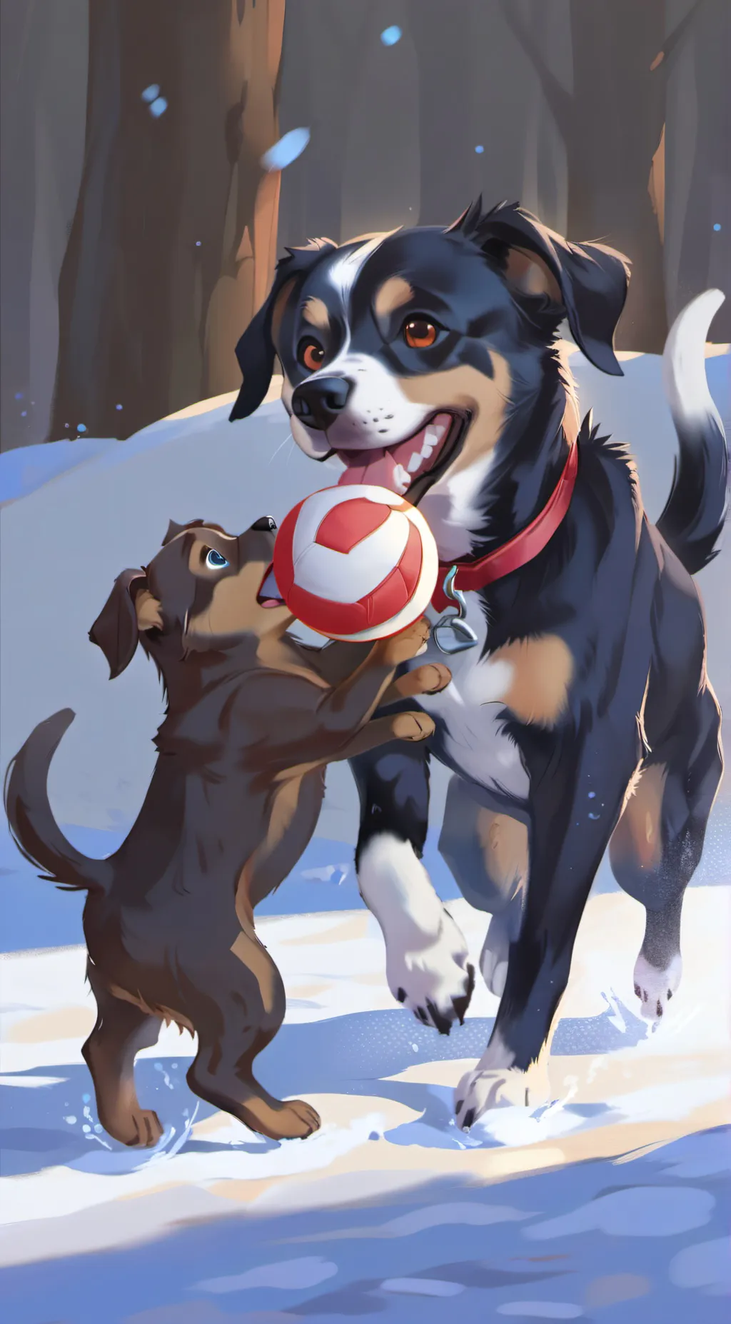 ai character: dogs background