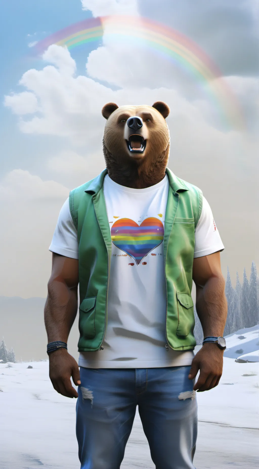 ai character: bear background