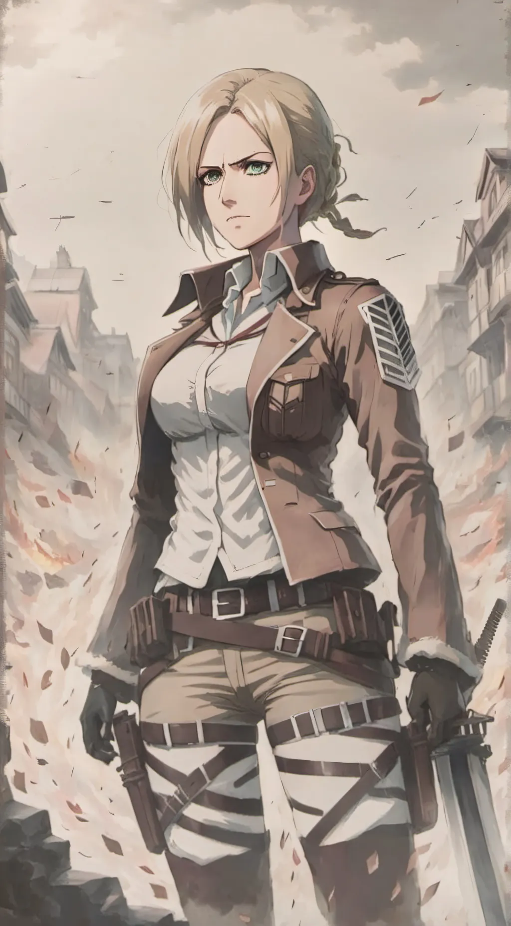 ai character: Annie Leonhart  background