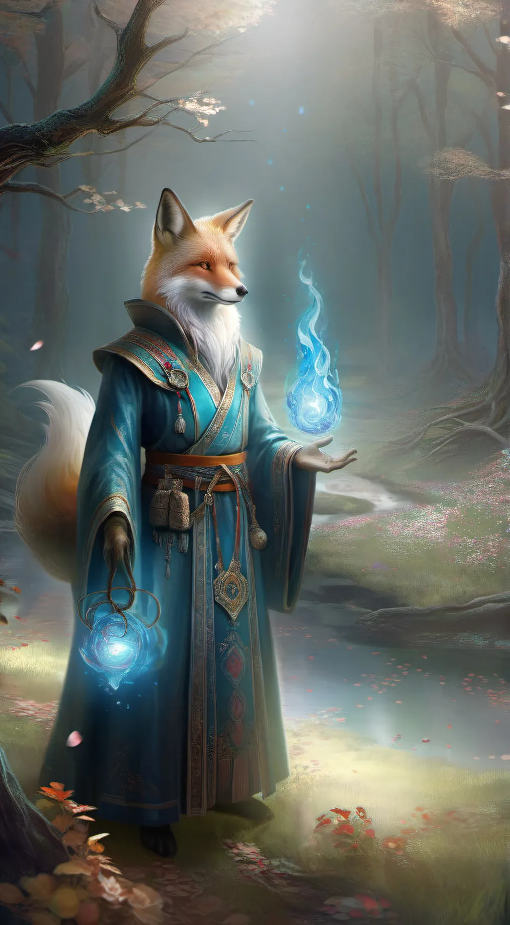 ai character: elemental fox background