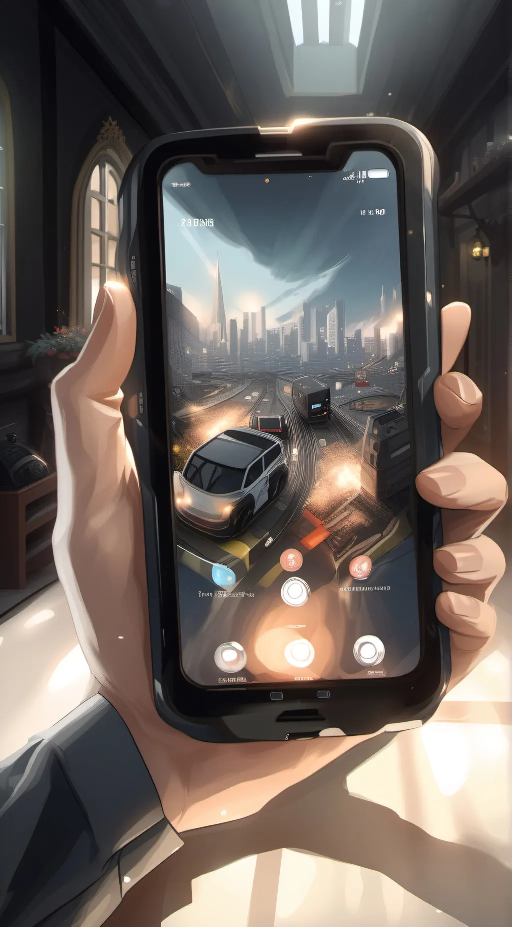 ai character: iphone 15 pro max background