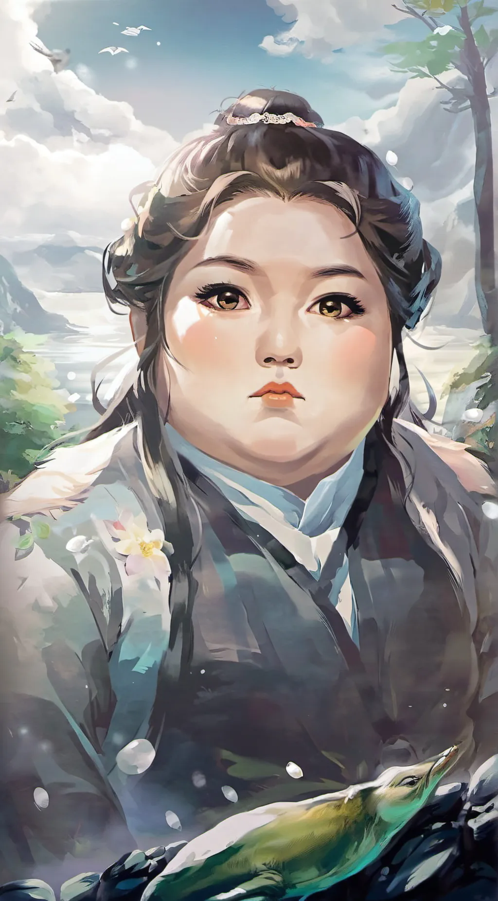 ai character: Fat woman background