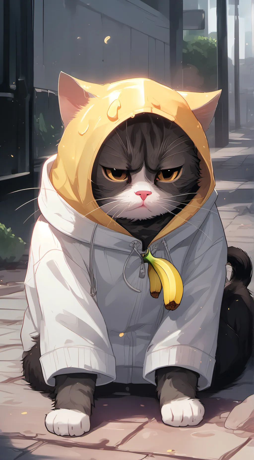 ai character: Banana Cat  background