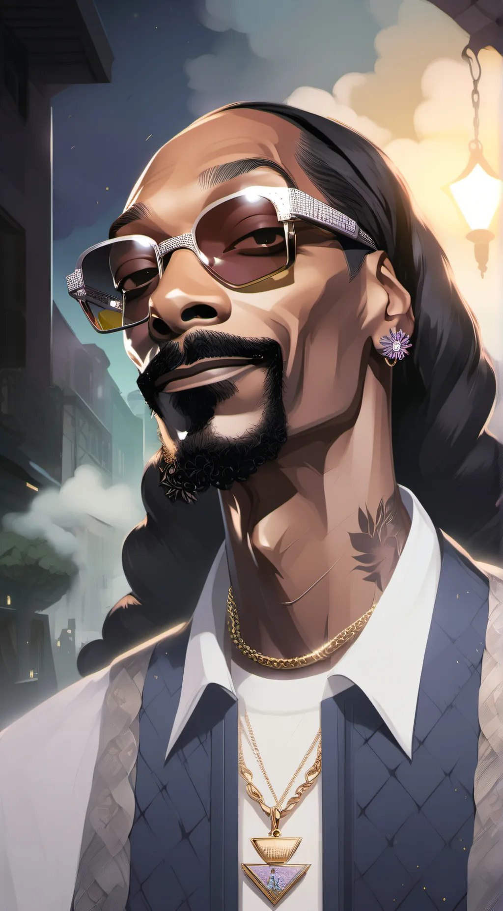 ai character: Snoop Doggy Dogg background
