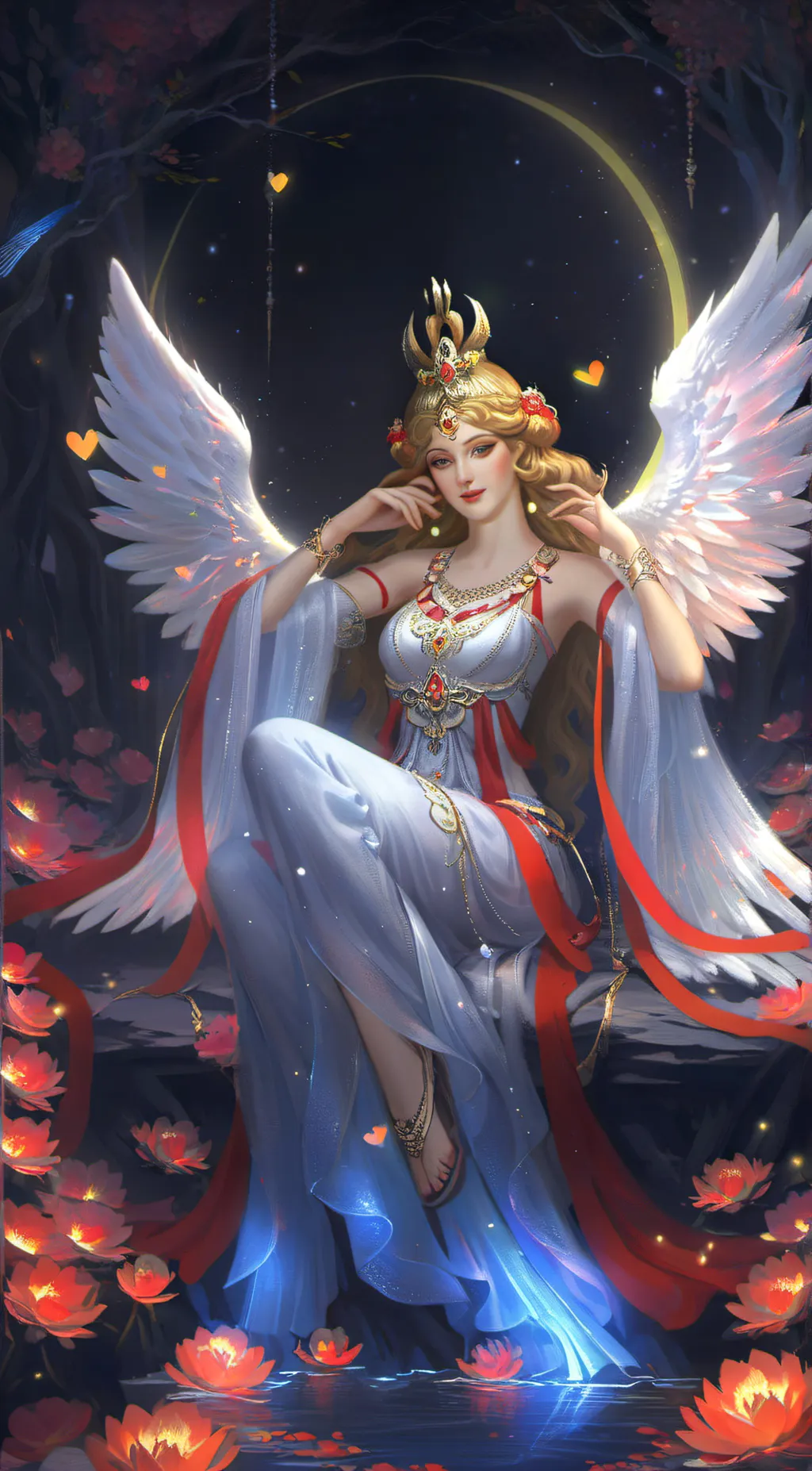 ai character: love goddess  background