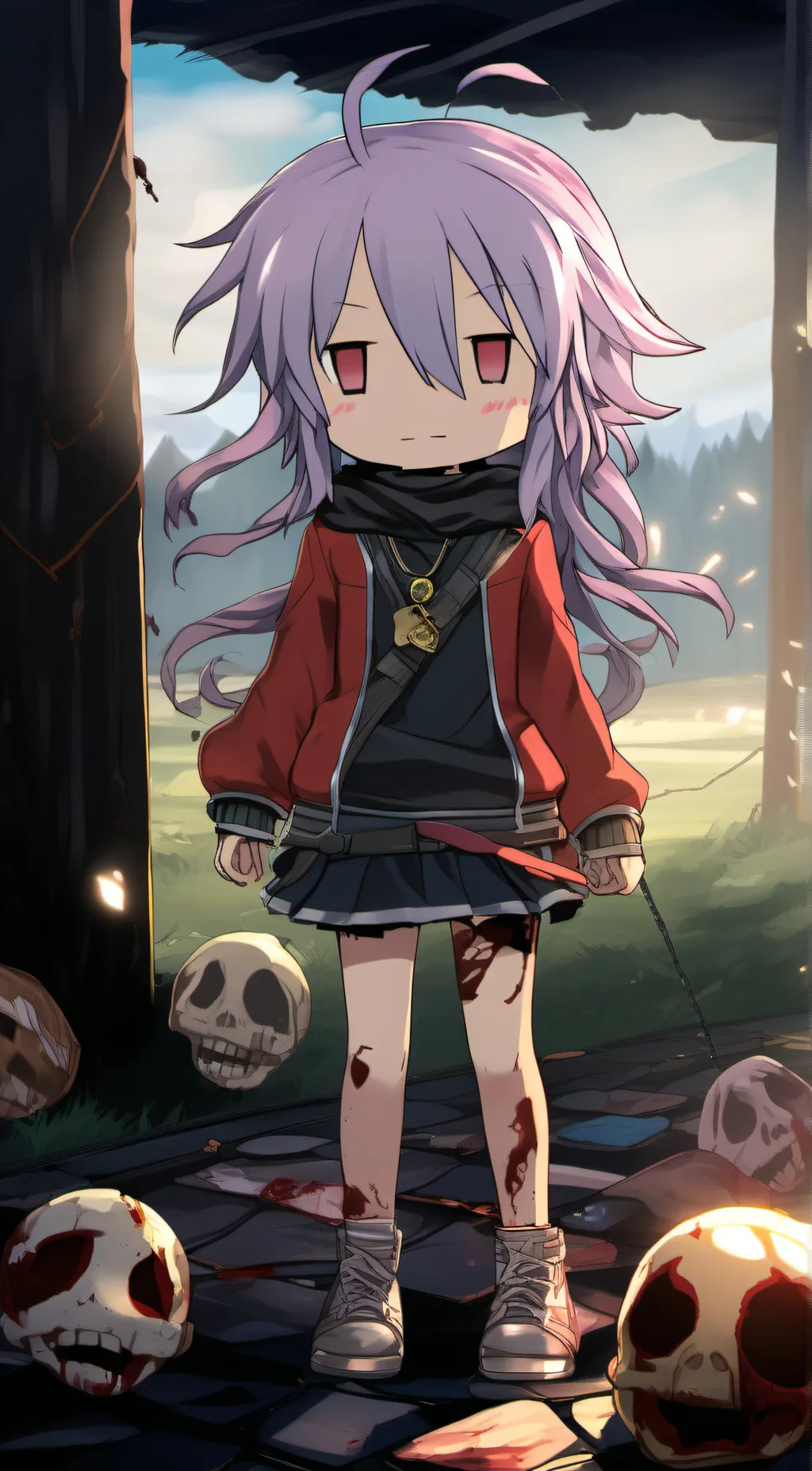 ai character: Death in gacha background