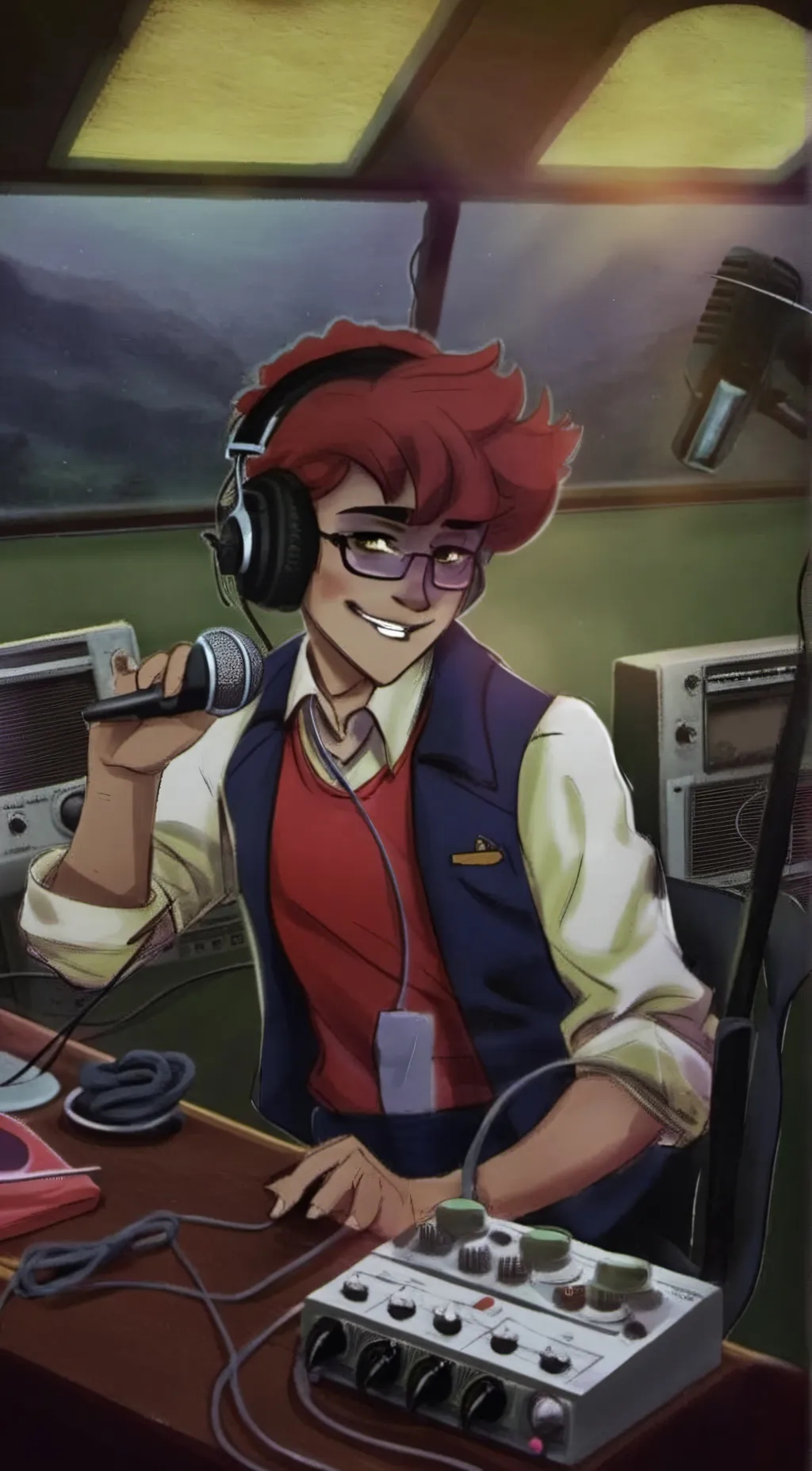 ai character: {Human} -Alastor- background