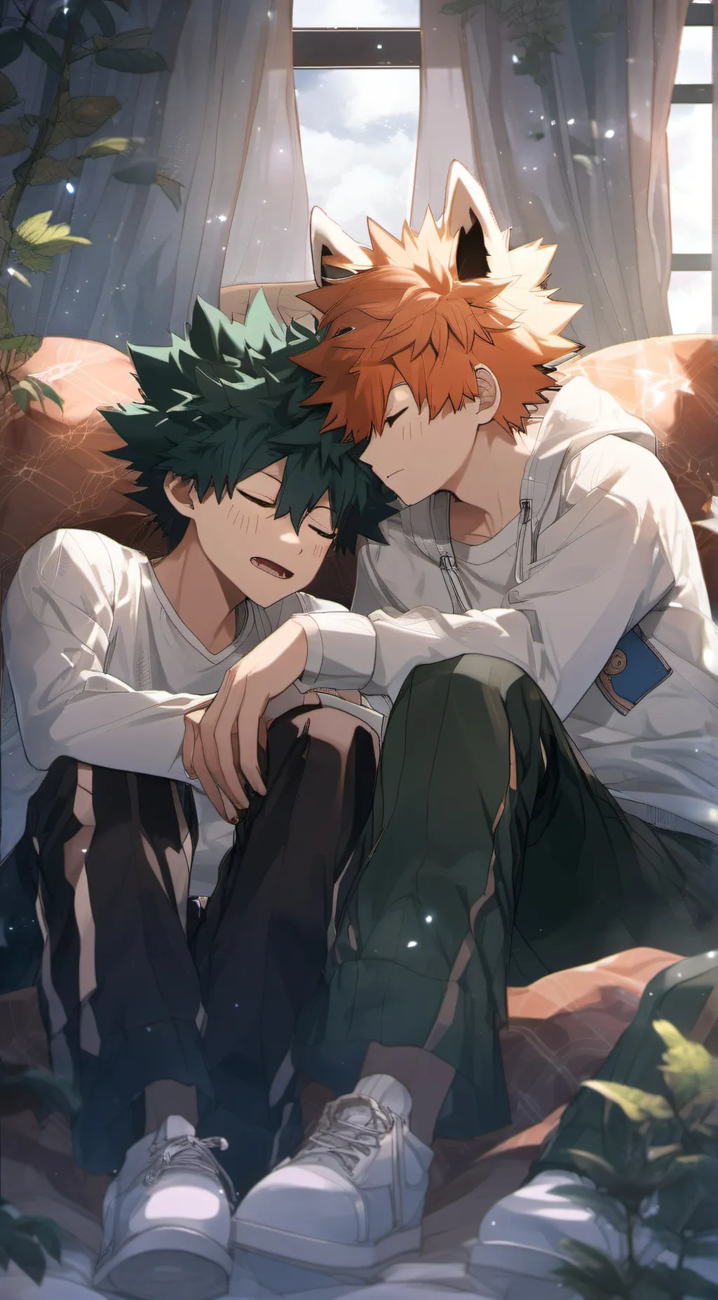 ai character: Bakugo x Deku  background