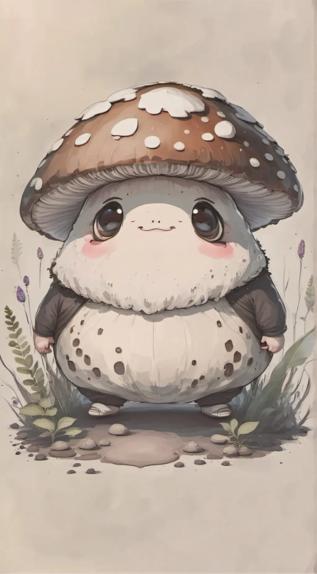 ai character: FAT MUSHROOM background