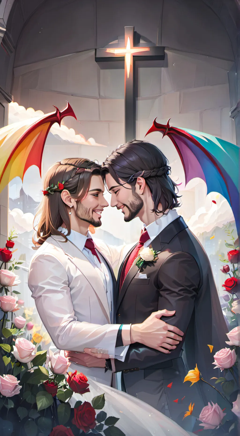 ai character: a wedding  background