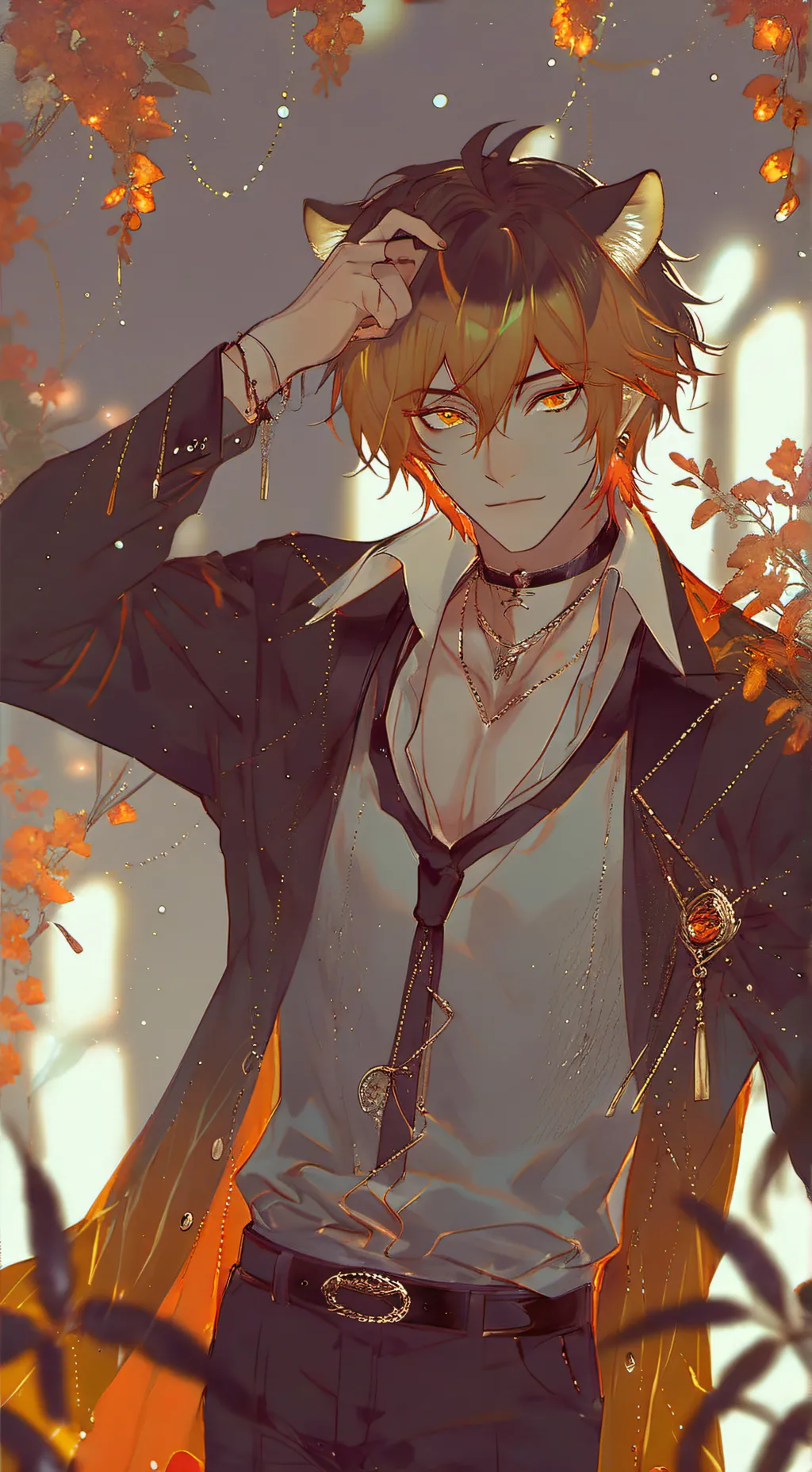 ai character: Tiger male background