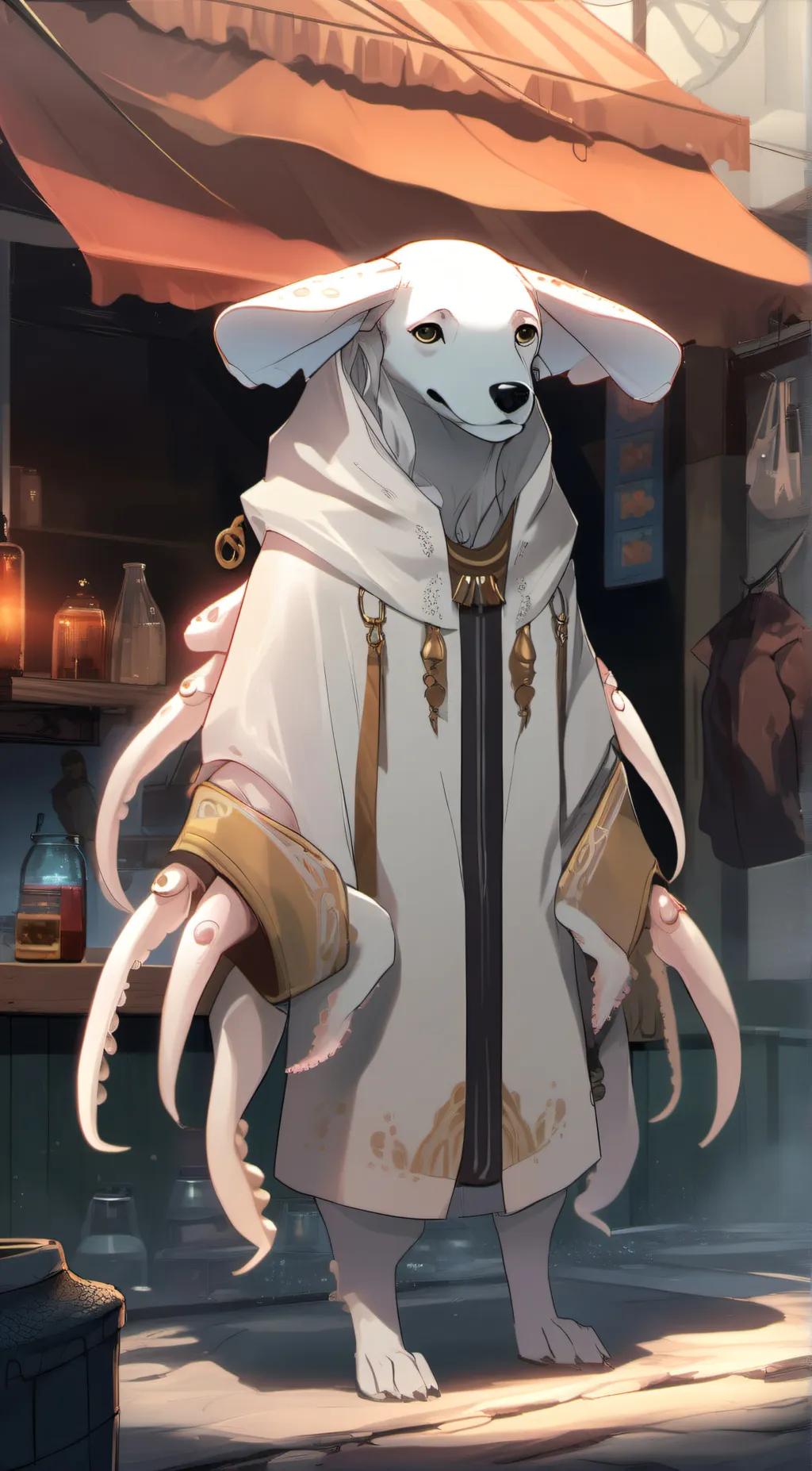 ai character: Squid Dog background