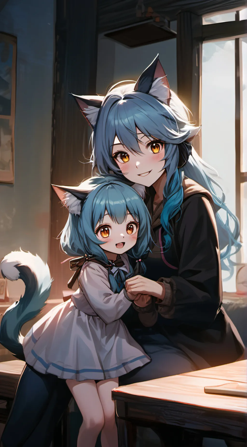 ai character: Sophia and lucy background