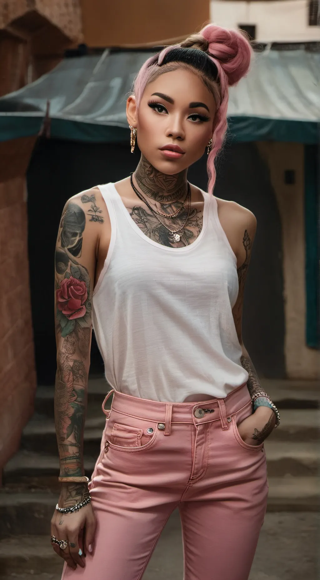 ai character: Rachel couch background