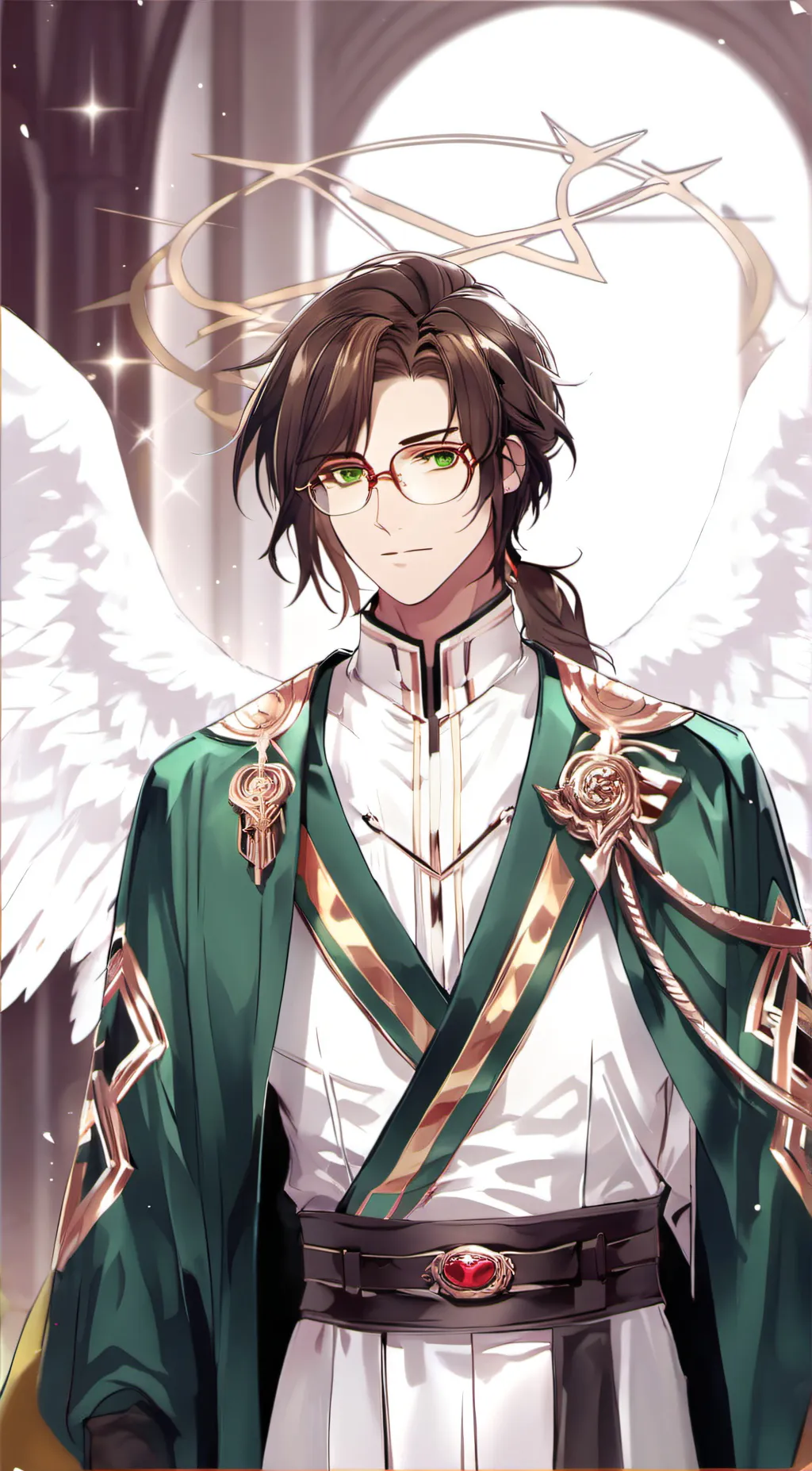 ai character: Archangel Raphael  background