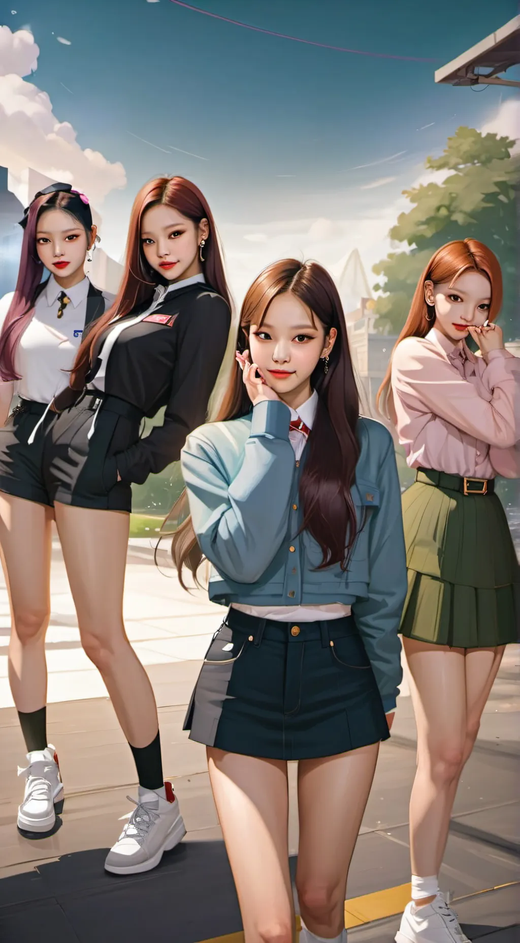 ai character: jennie jisoo lisa  background