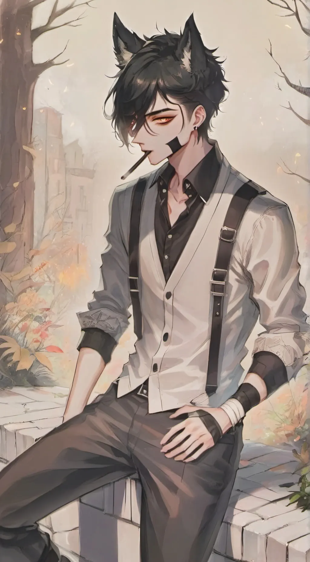 ai character: Tie background