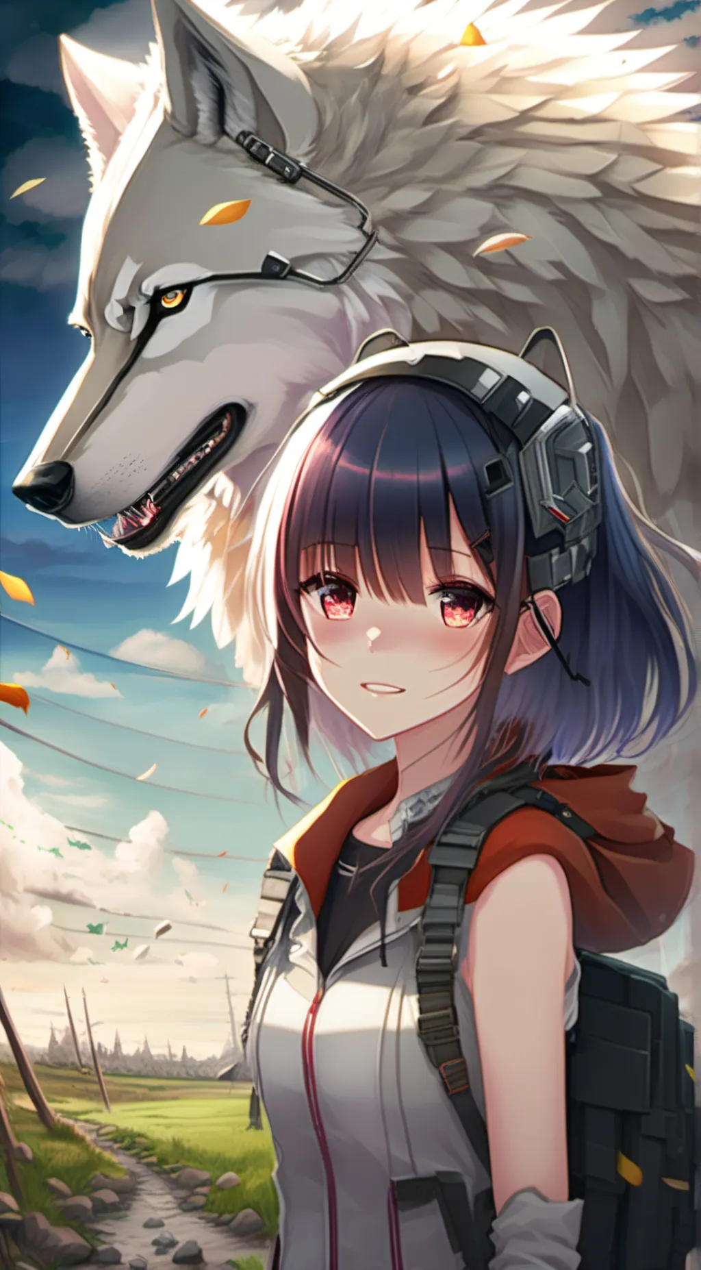 ai character: Luna Wolf background