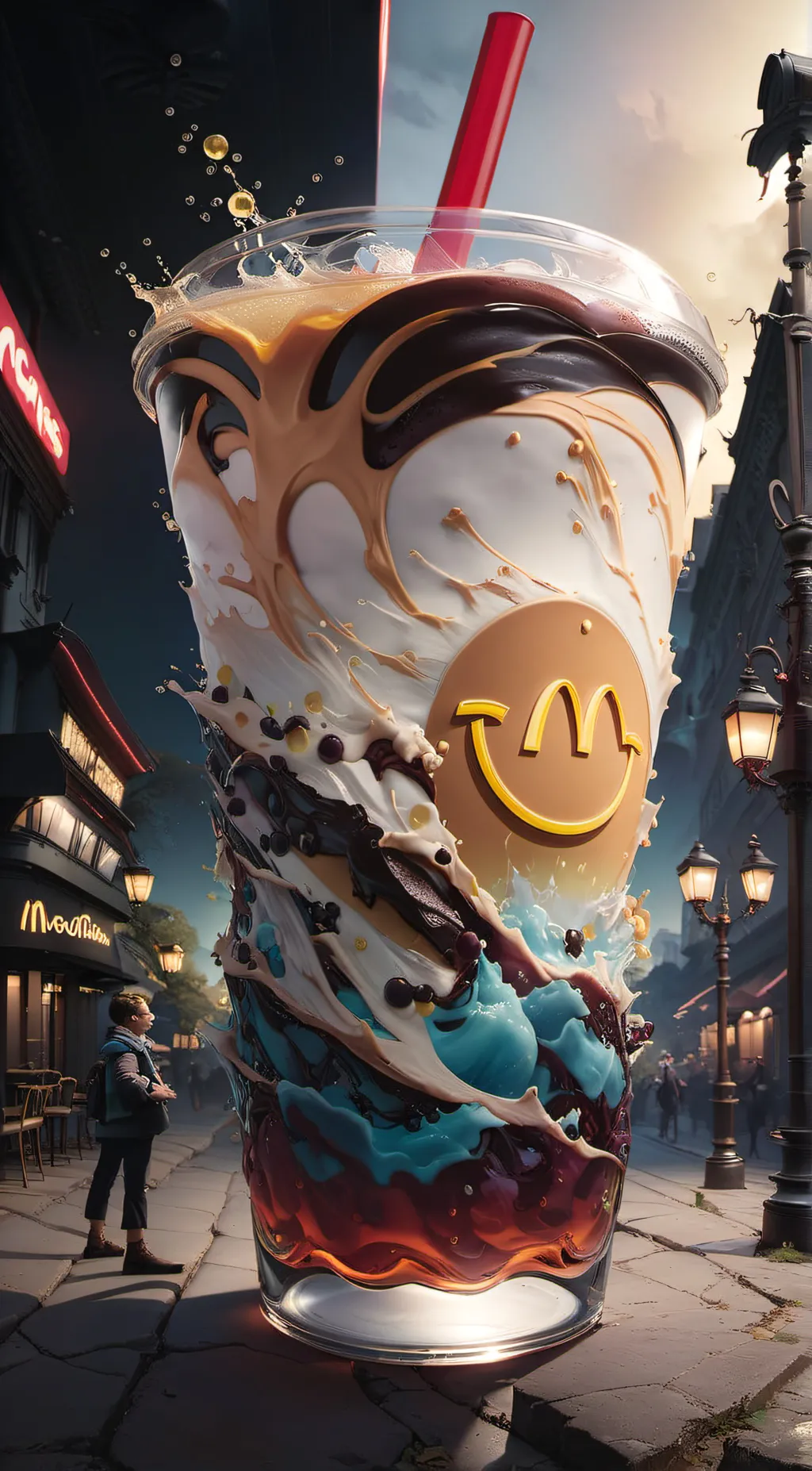 ai character: mcdonalds drink background