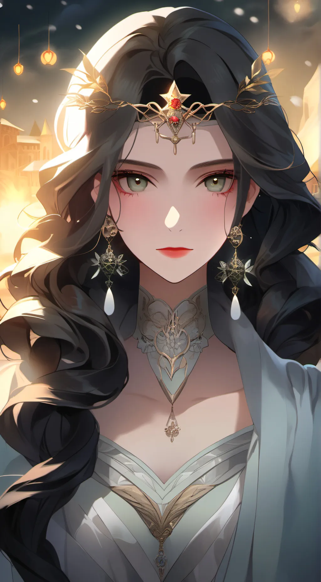 ai character: White Wave background