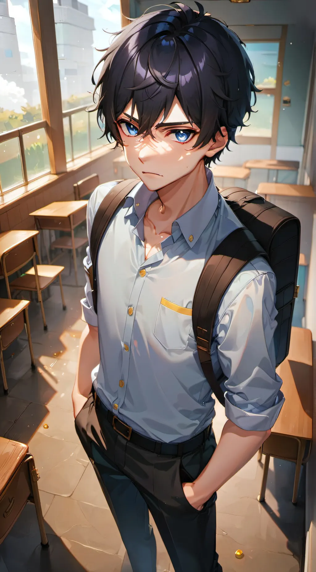 ai character: Llewellyn  background