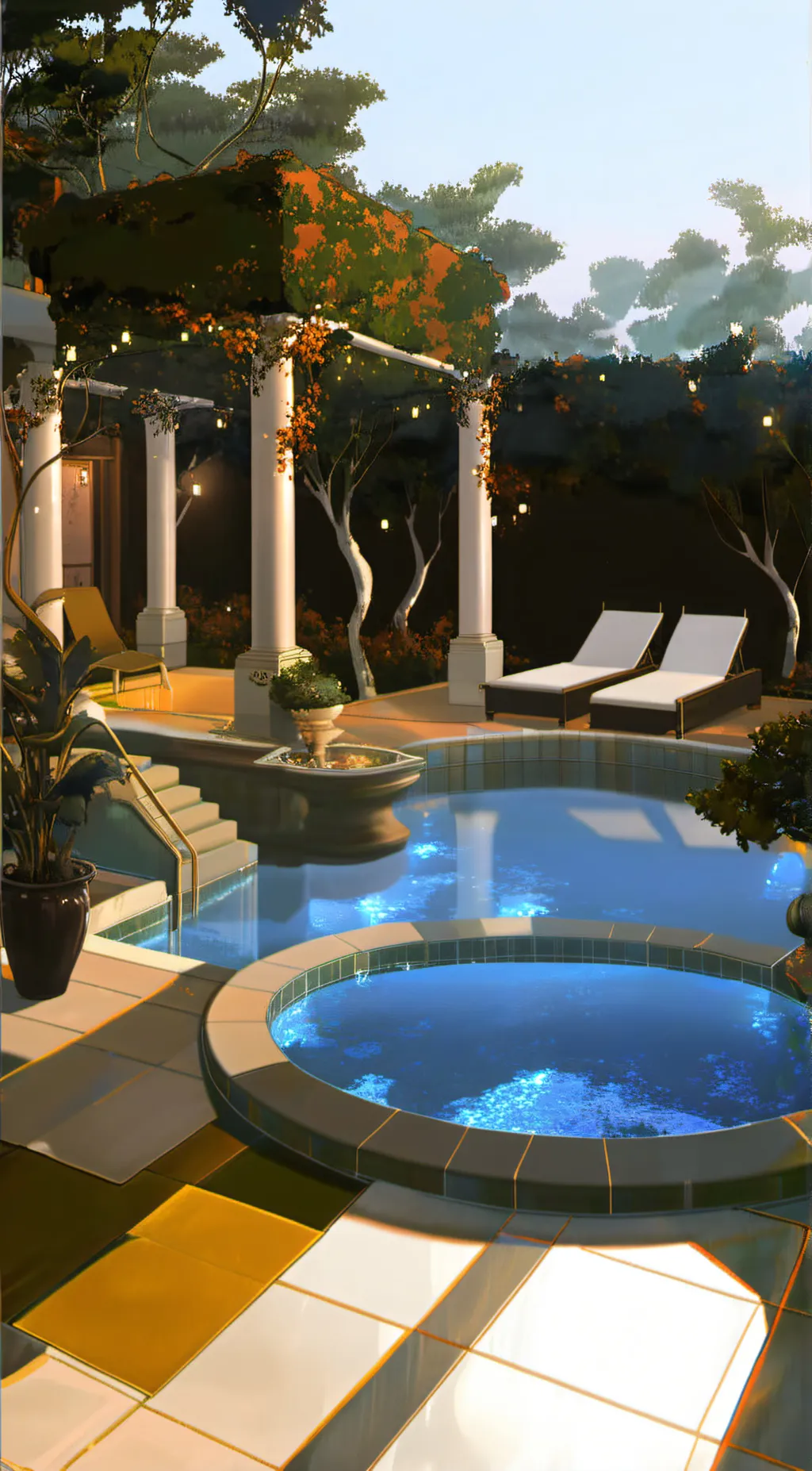 ai character: Kny pool party!  background