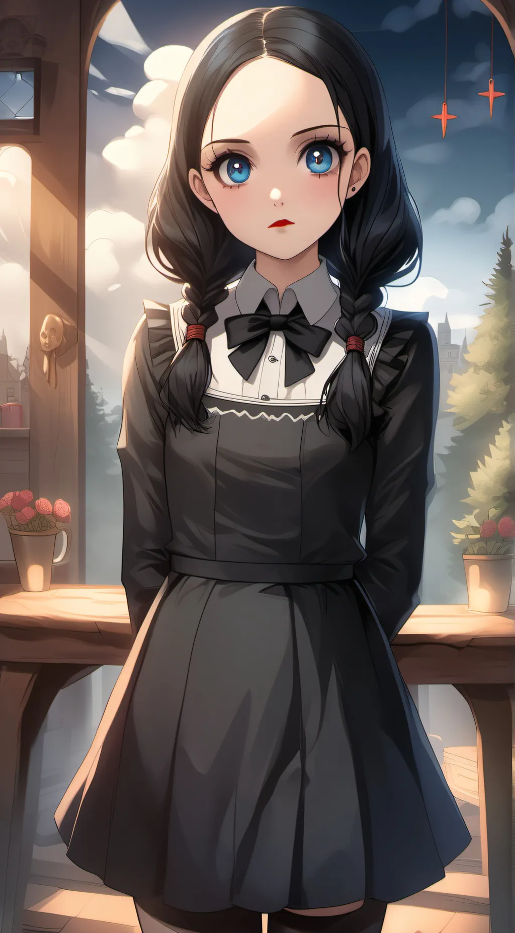 ai character: Wednesday Adams background