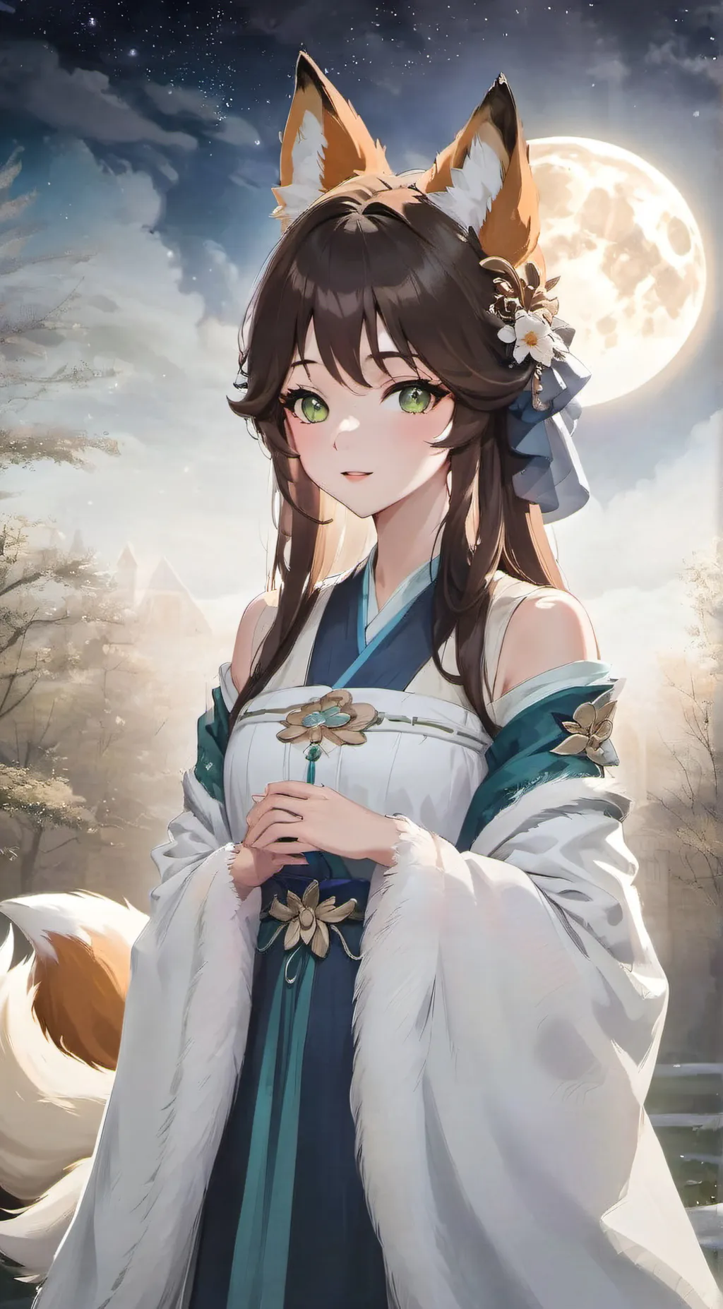 ai character: Moon background