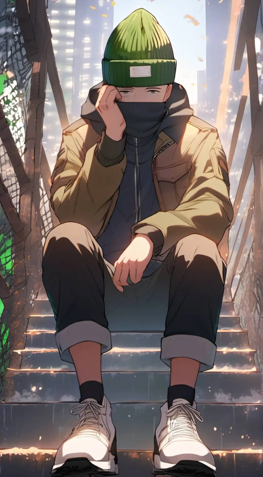 ai character: green bean background