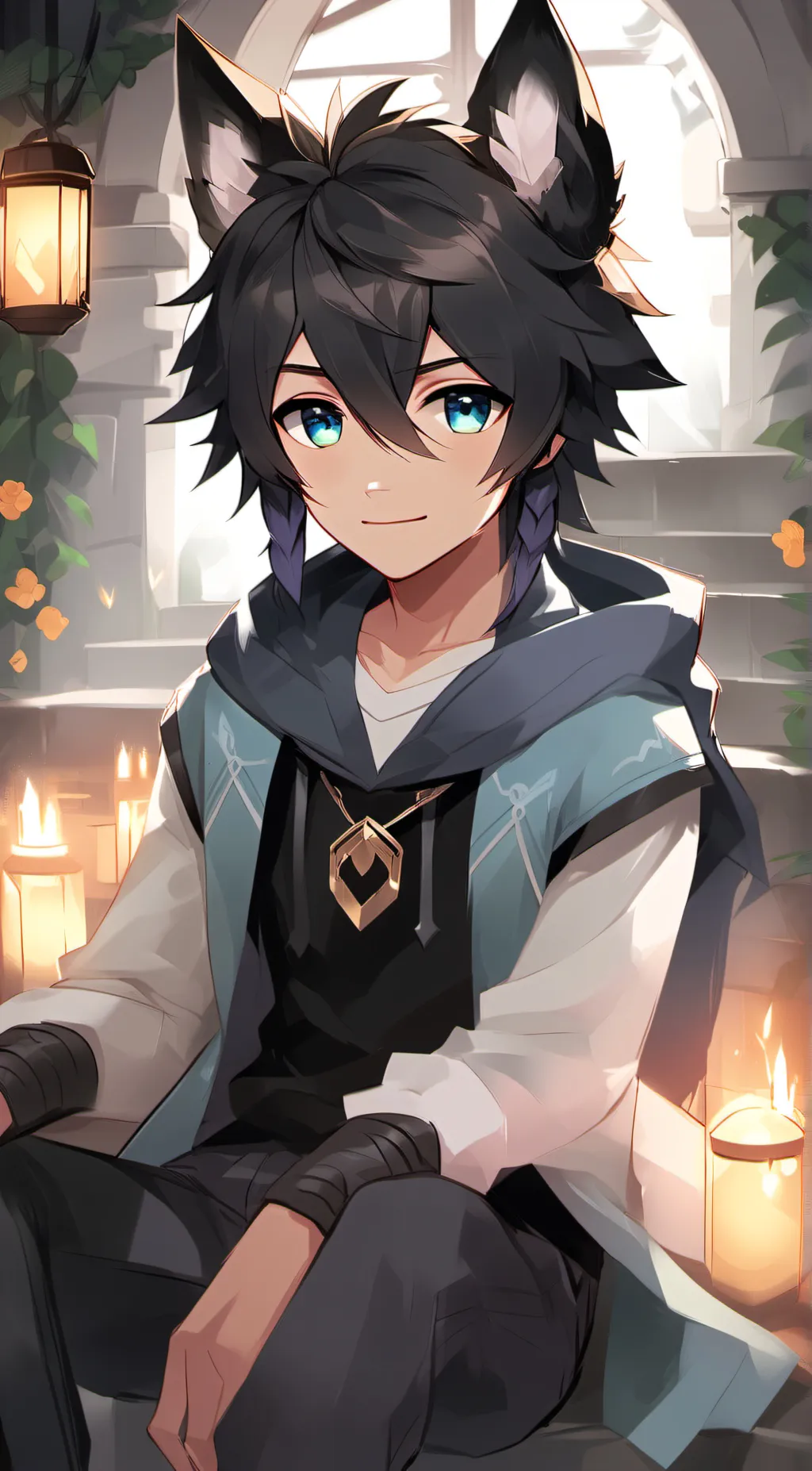 ai character: Ein x Pierce background