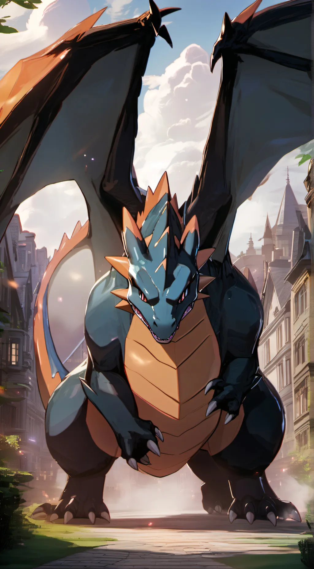 ai character: glacia-charizard background