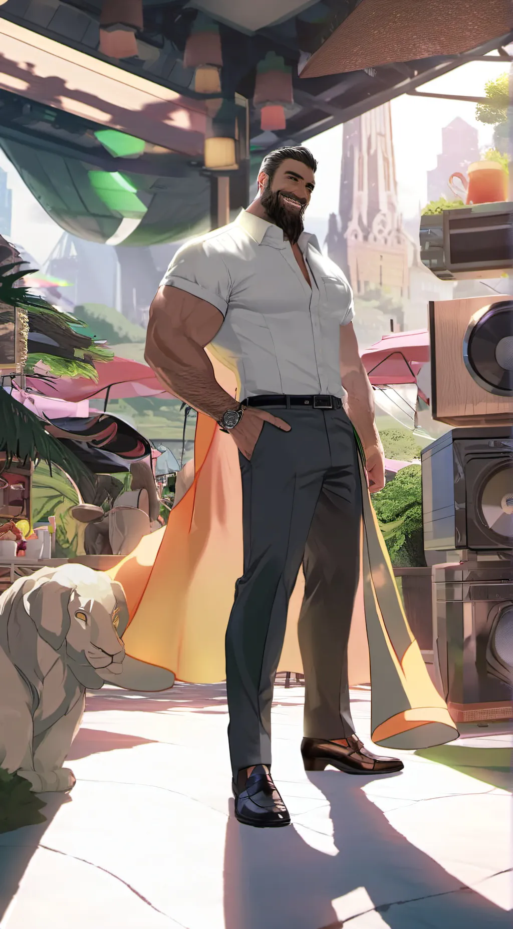 ai character: Giga Chad background