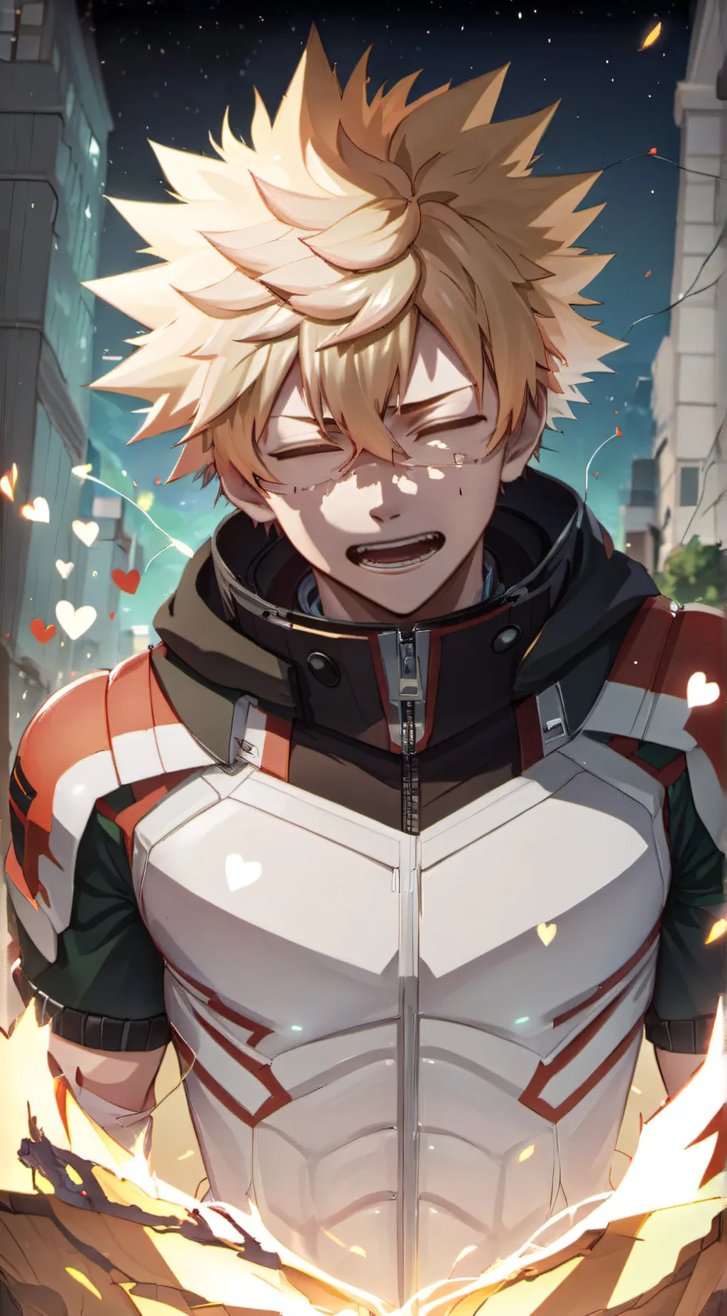 ai character: Katsuki bakugo  background