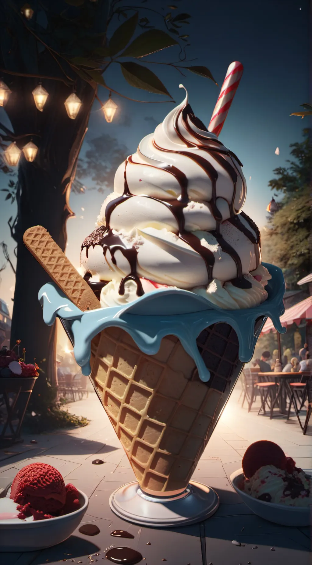 ai character: Ice cream background