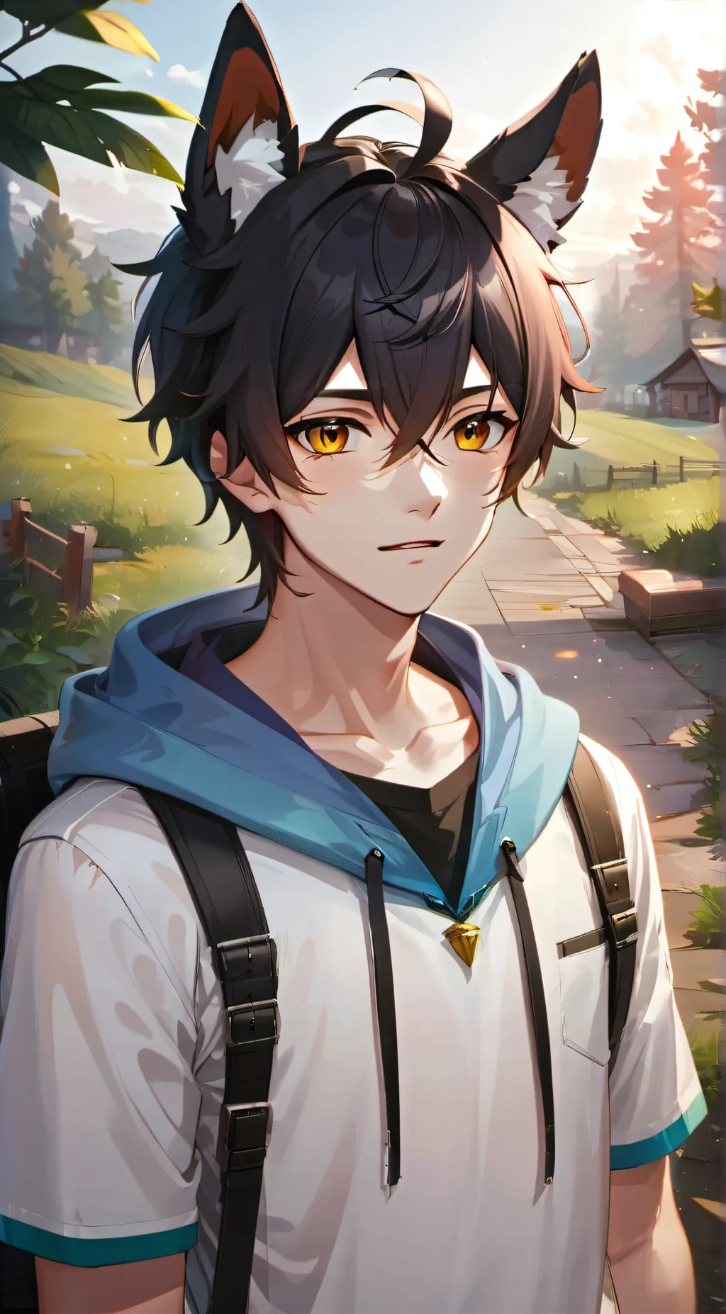 ai character: wolf boy background