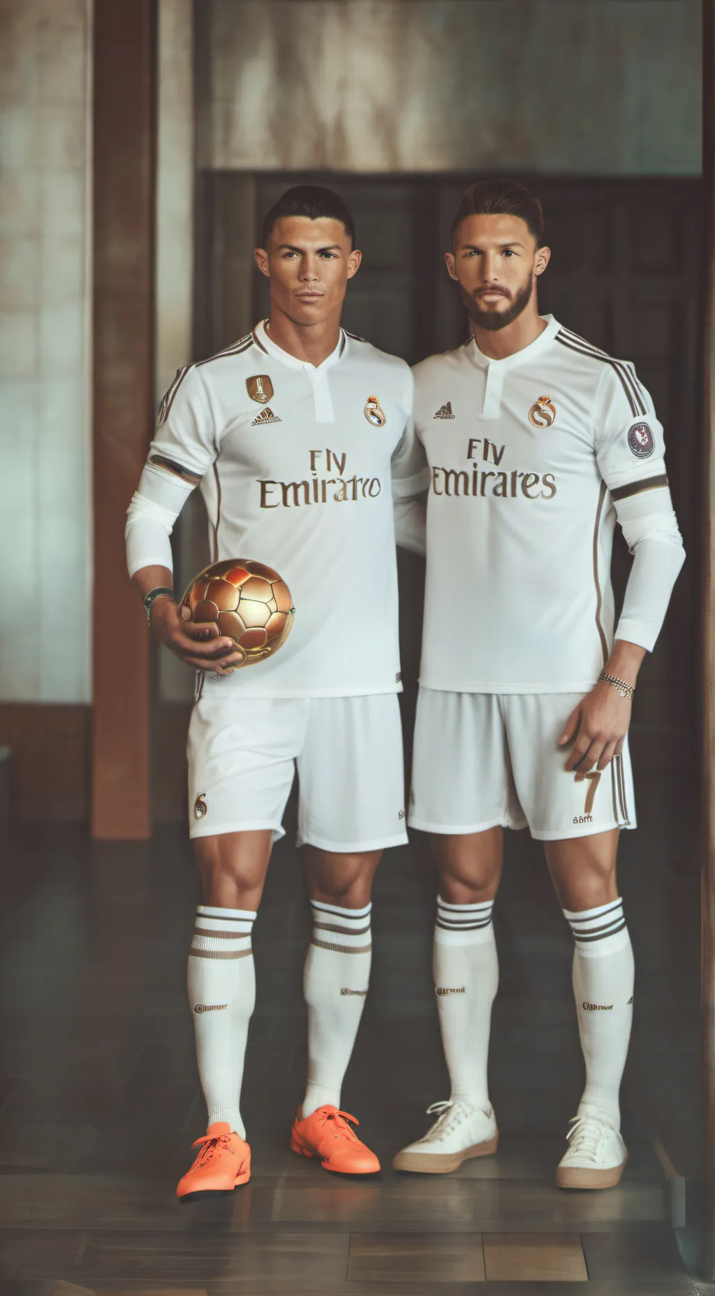 ai character: ronaldo and Sergio background