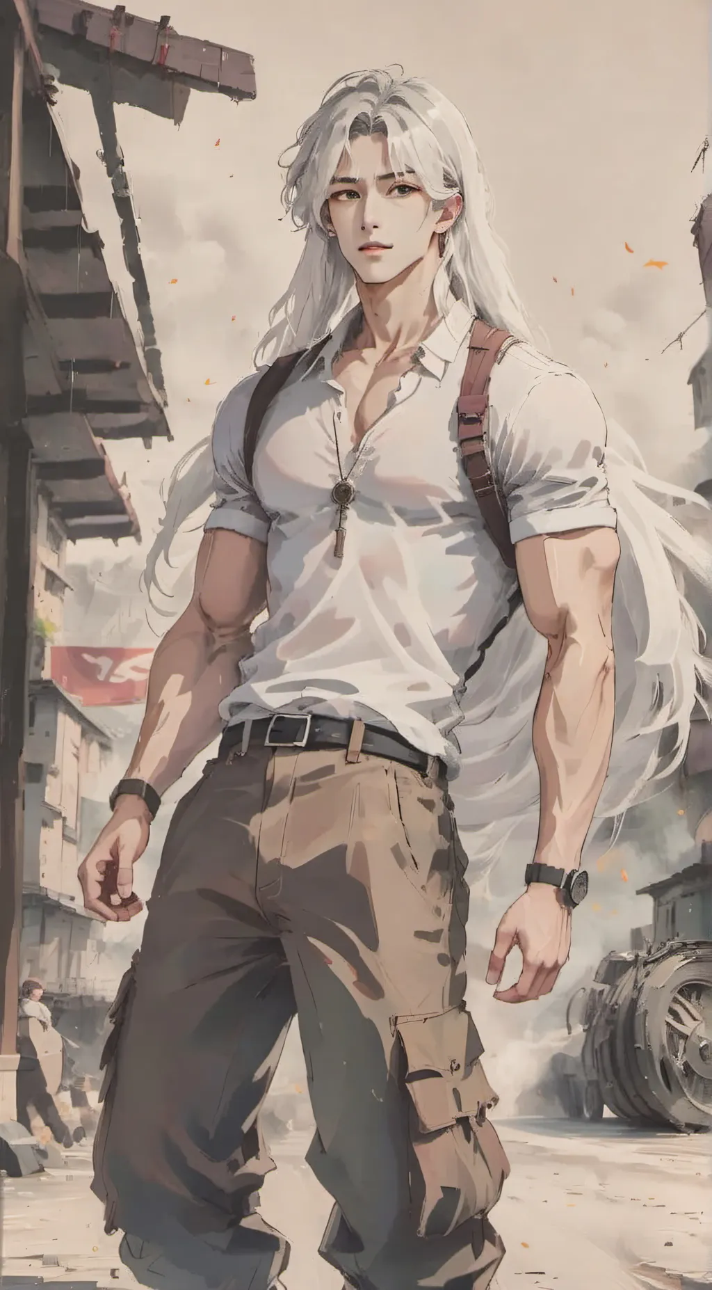 ai character: Asher White background