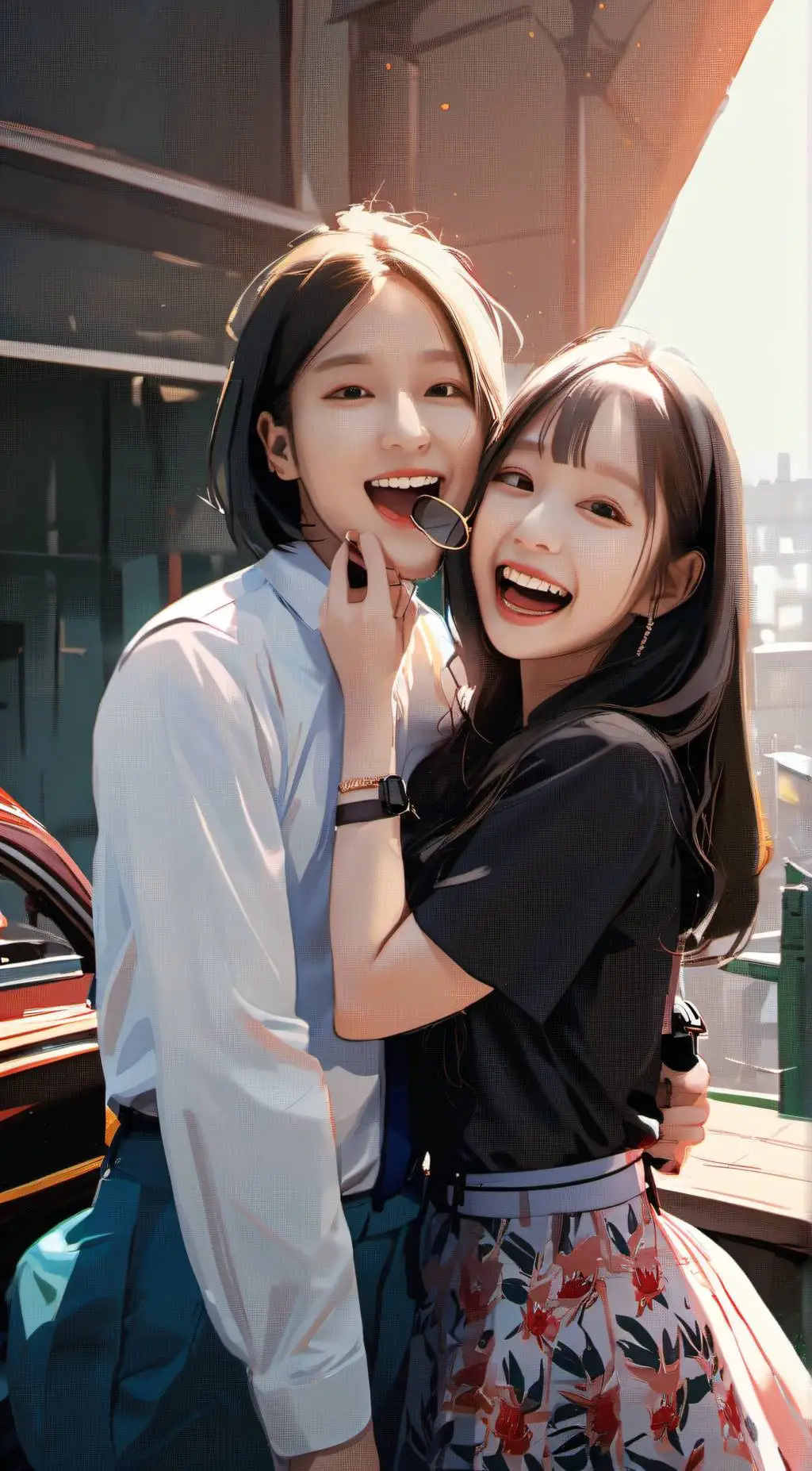 ai character: jwnnie jisoo lisa  background