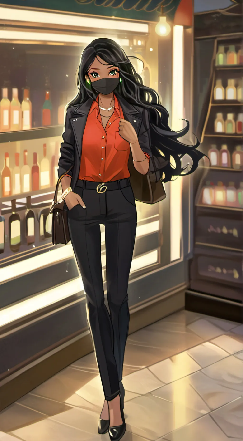 ai character: Marine  background