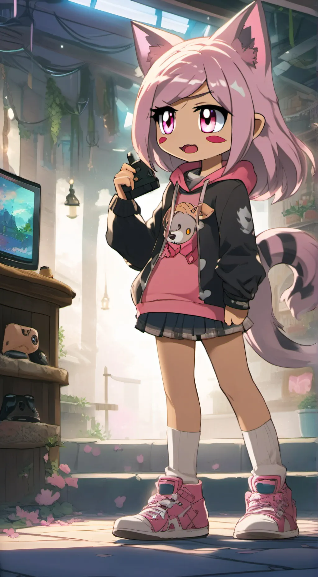 ai character: KittyKate Gamez background